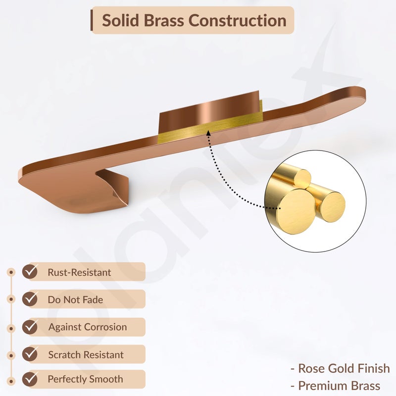 plantex Plantex Smero Pure Brass Napkin Holder/Ring/Hand Napkin Holder for Wash Basin/Bathroom Accessories - Smart(PVD Rose Gold)  - Image 2