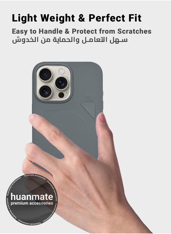huanmate - Apple iPhone 16 Pro MagSafe Case Grey- High Quality Strong Magnet, Wireless Charging Compatible, Shockproof Protection, Ultra Slim Anti-Scratch Magnetic Cover for Apple iPhone 16 Pro - Image 1