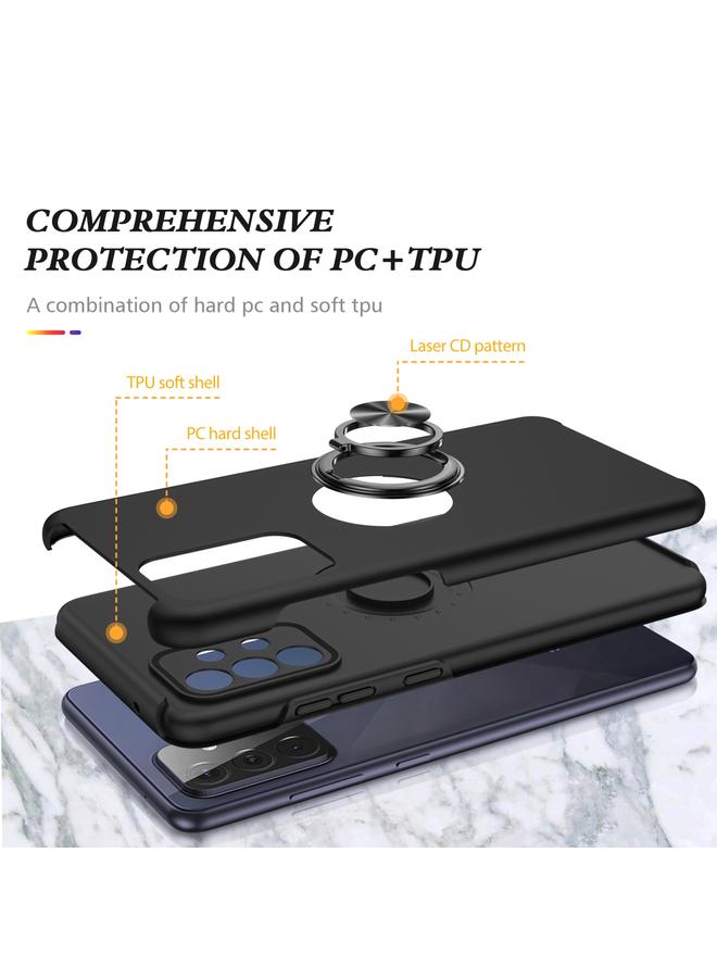 S-TOP Case For Samsung Galaxy A72 PC + TPU Shockproof Magnetic Protective Case with Invisible Ring Holder - Image 2