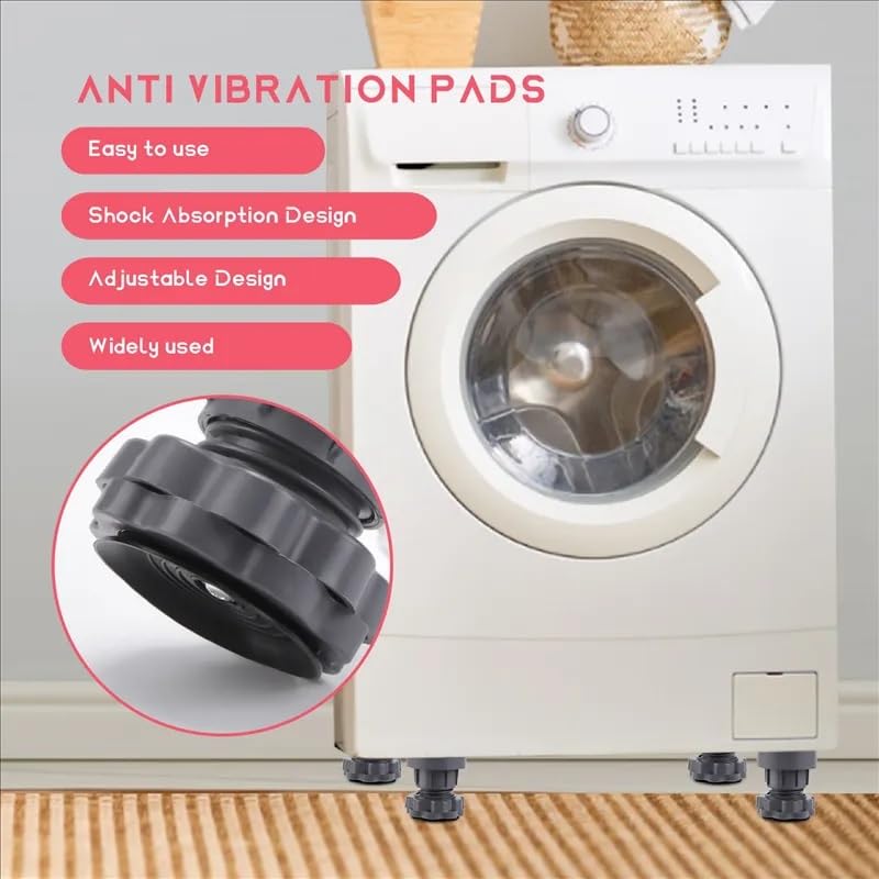 Nirency Nirency Adjustable AntiVibration Pads for Washing Machine Refrigerator Stand Washing Machine Stand Washing Machine Shock Absorber Washing Machine Bush Washer Foot Pads 1 Set of 4 Pieces  - Image 5
