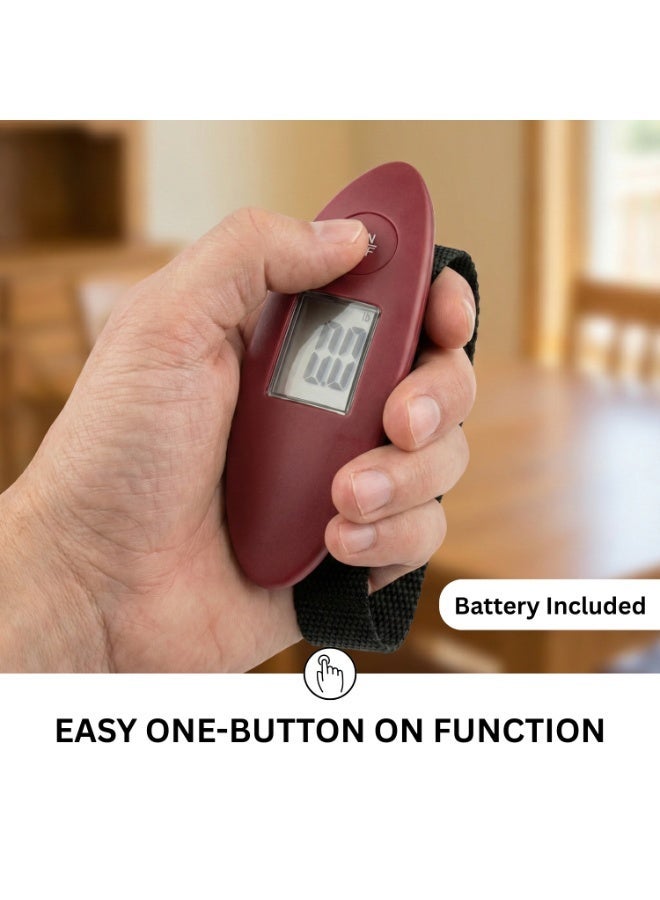  حىجيقس Digital Luggage Scale - Portable Travel Suitcase Weight Scale, Compact & Lightweight, Oval Shape, Easy to Use for Accurate Measurements, 40 KG/88.18 Lbs Capacity - Image 5