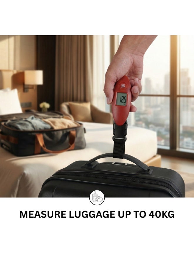  حىجيقس Digital Luggage Scale - Portable Travel Suitcase Weight Scale, Compact & Lightweight, Oval Shape, Easy to Use for Accurate Measurements, 40 KG/88.18 Lbs Capacity - Image 2