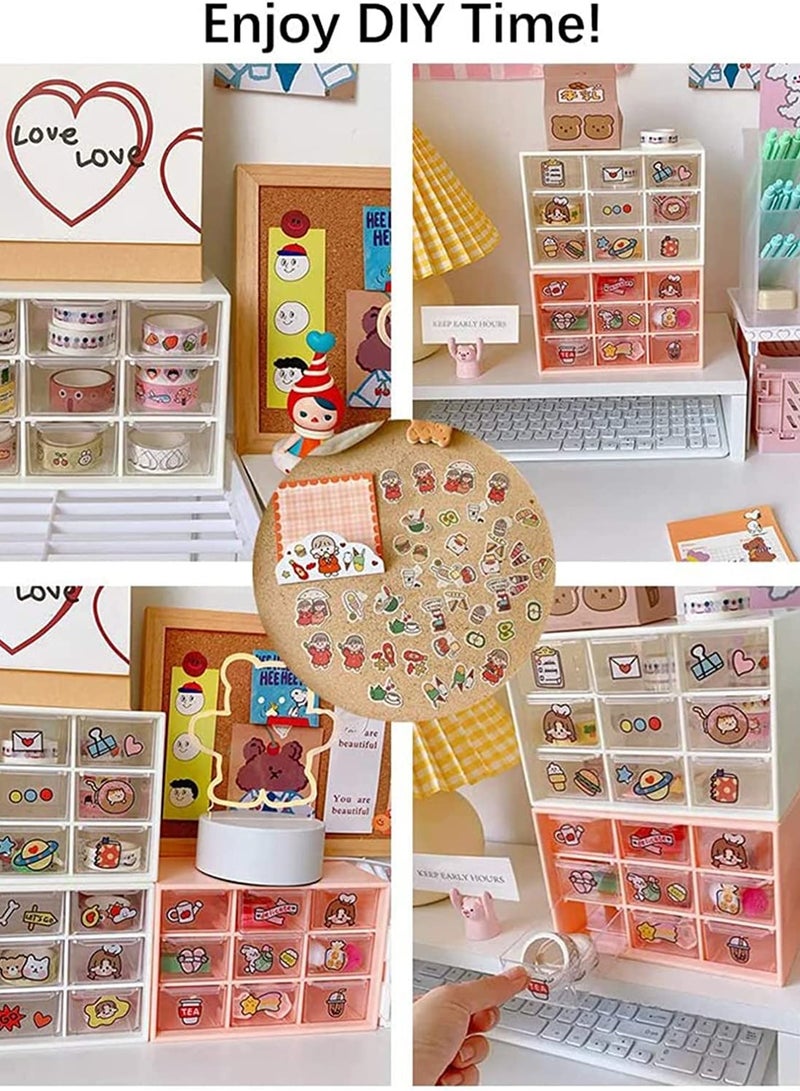 Zikra Drawer Organizer Mini Plastic, Art Craft Organizers and Storage Used In Desk, Vanity in Home Or Office, 9 Removable Drawers for DIY Crafts, Art Supply, Office Supplies and Jewelry (Pink) - Image 5