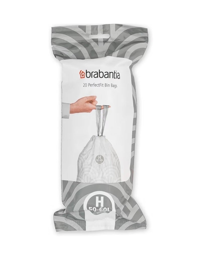 Brabantia Heavy Duty Bin Liners H 50-60L - 20Bags - Image 1