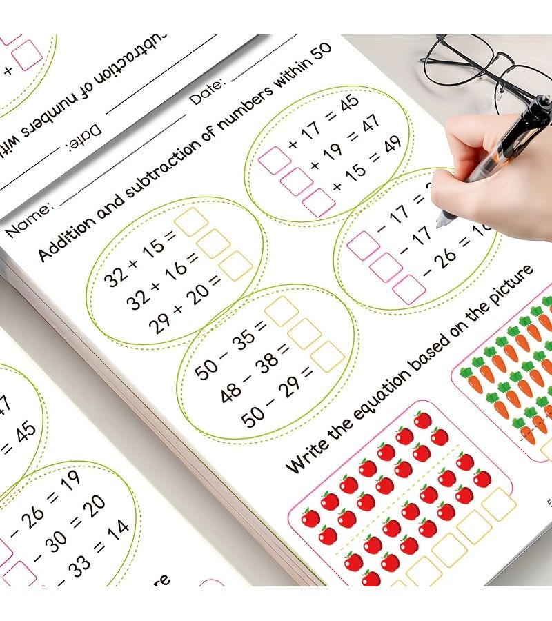 Mathematics Practice Book For Preschoolers 64 Pages Addition And Subtraction Handwriting Improvement Workbook 0 328 Feet - Image 3