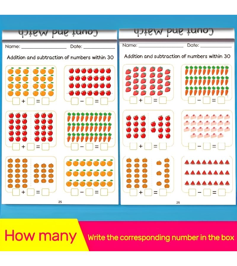 Mathematics Practice Book For Preschoolers 64 Pages Addition And Subtraction Handwriting Improvement Workbook 0 328 Feet - Image 4