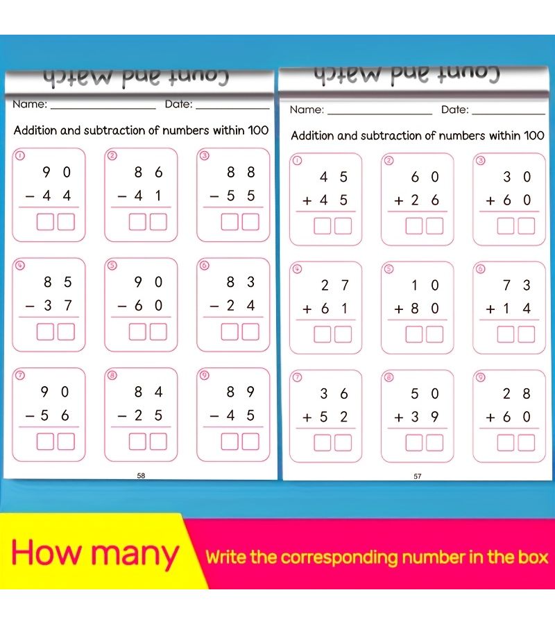 Mathematics Practice Book For Preschoolers 64 Pages Addition And Subtraction Handwriting Improvement Workbook 0 328 Feet - Image 5