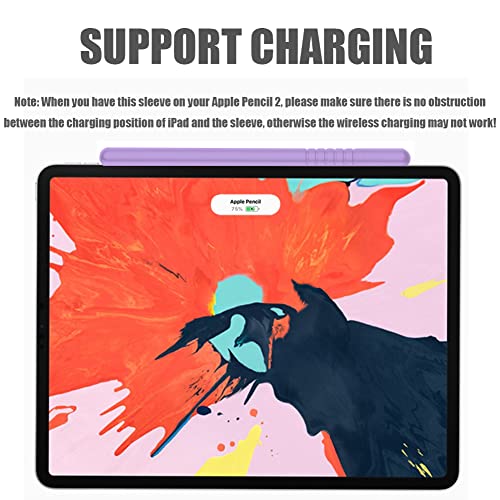 YINVA Sleeve Cover Compatible with Apple Pencil Pro/ 2nd Generation, Grip Skin Case Accessories Compatible with iPad Pencil 2 Gen with Nib Cap (Purple) - Image 5