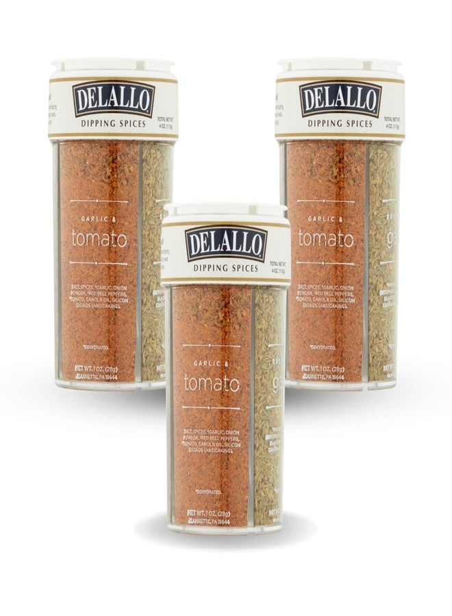 DeLallo Italian Seasoning Shaker, 4 oz Container, (3 Pack), with Garlic, Pepper & Tomato, Sun-Dried Tomato, Rosemary, and Parmesan, Spices for Bread Dipping, Non-GMO, Gluten-Free - Image 1