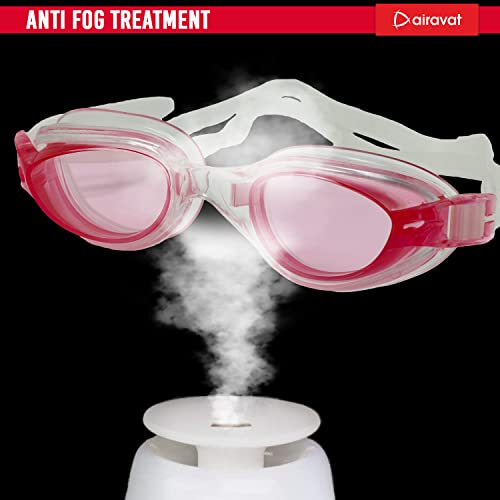 Airavat Swimming Kit, 0010 Swimming Set for Men & Women with Swimming Goggles Case, Swim Goggle, Earplugs & Swim Cap, Anti-Fog & UV Protected, High Elasticated with Silicone Material (Pink) - Image 3