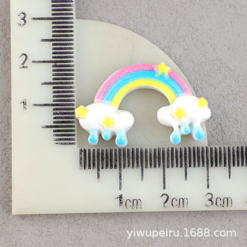 Unicorn Resin Charms Pony DIY Craft Buckles 9# clouds rainbow 