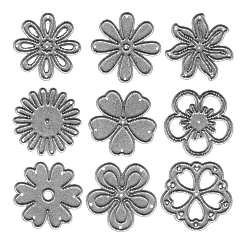 Spring Flowers Cutting Dies for Card Making Floral Flowers Die Cuts Symmetry Pattern Floral Snowflake Dies Stencil Embossing Template for Crafting Scrapbooking DIY Photo Album