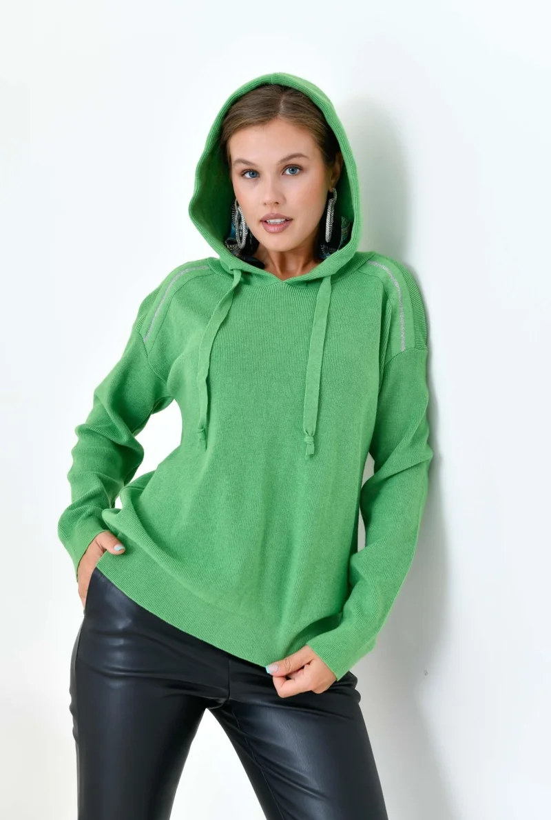 Garmi Women's Hooded Sweater Light Green