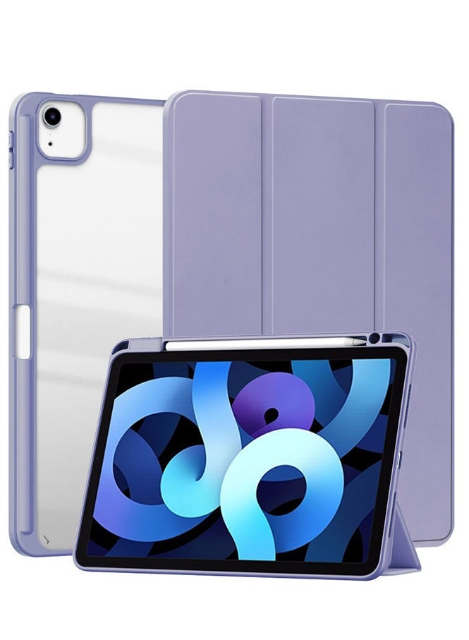 Case for iPad Air 6th 11 Inch M2 2024/ iPad Air 7th 11 Inch M3 2025/ iPad Air 5th 2022 10.9 Inch/iPad Air 4th 2020 10.9 Inch/iPad Pro 11 inch (2022/2021/2020/2018) with Pencil Holder Lens protector, Clear Transparent Back Shell Slim Stand Shockproof Tablet Cover, Auto Wake/Sleep - Image 1