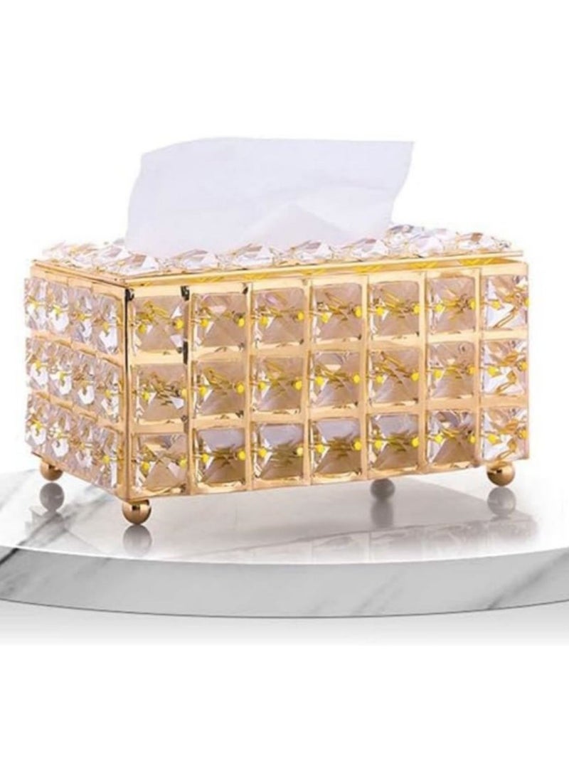 Tissue Box, Crystal Decorative Tissue Box Holder, Tissue Box Cover, Sparkling Tissue Holder, Napkin Facial Tissue Holders, Paper Towel Dispenser for Bathroom Dresser - Image 3