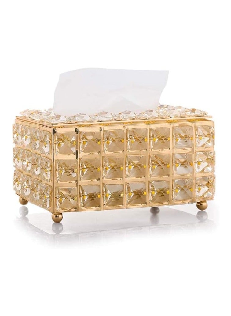 Tissue Box, Crystal Decorative Tissue Box Holder, Tissue Box Cover, Sparkling Tissue Holder, Napkin Facial Tissue Holders, Paper Towel Dispenser for Bathroom Dresser - Image 2