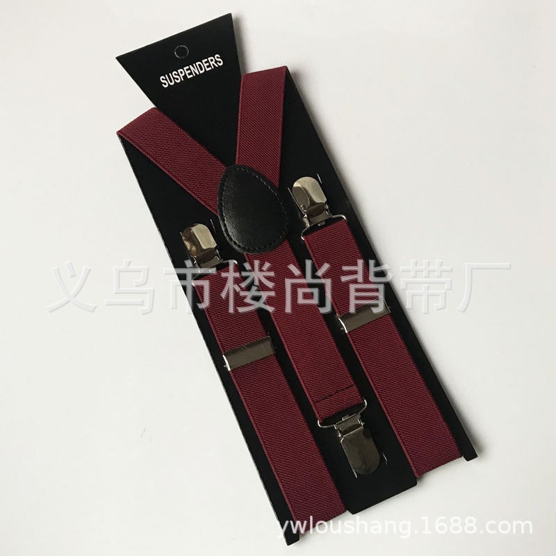 Supply Solid Color Children'S Suspender Clip Baby Suspenders 3 Clips Y-Shaped Performance Clothing Matching Suspender - Image 1