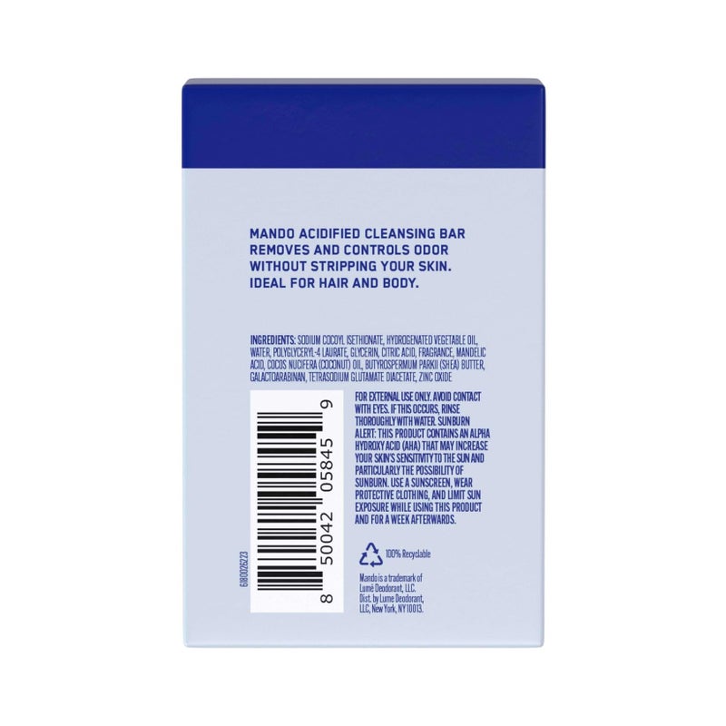 Mando Acidified Cleansing Bar - 24-Hour Odor Control - Removes Odor Better than Soap - Moisturizing Formula - SLS Free, Paraben Free - Safe For Sensitive Skin - Pro Sport - Image 2
