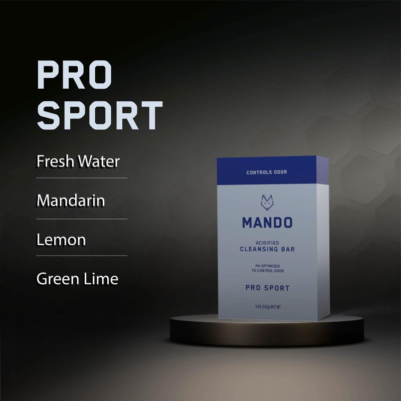 Mando Acidified Cleansing Bar - 24-Hour Odor Control - Removes Odor Better than Soap - Moisturizing Formula - SLS Free, Paraben Free - Safe For Sensitive Skin - Pro Sport - Image 3