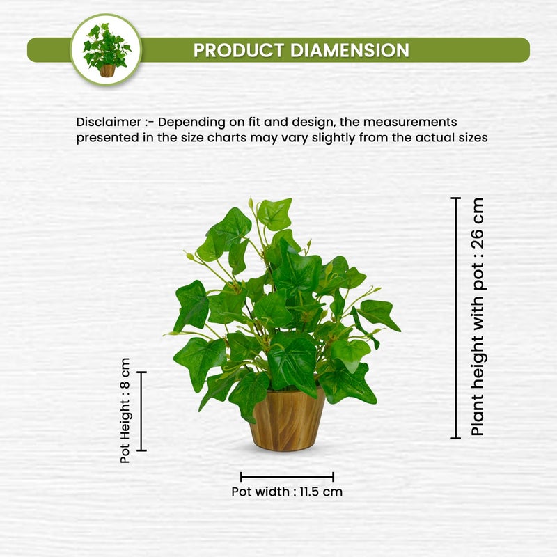 fancymart Artificial Plant Leaves in Wooden Pot Perfect Potted Decoration for Home Living Room & Office Spaces Décor - Image 4