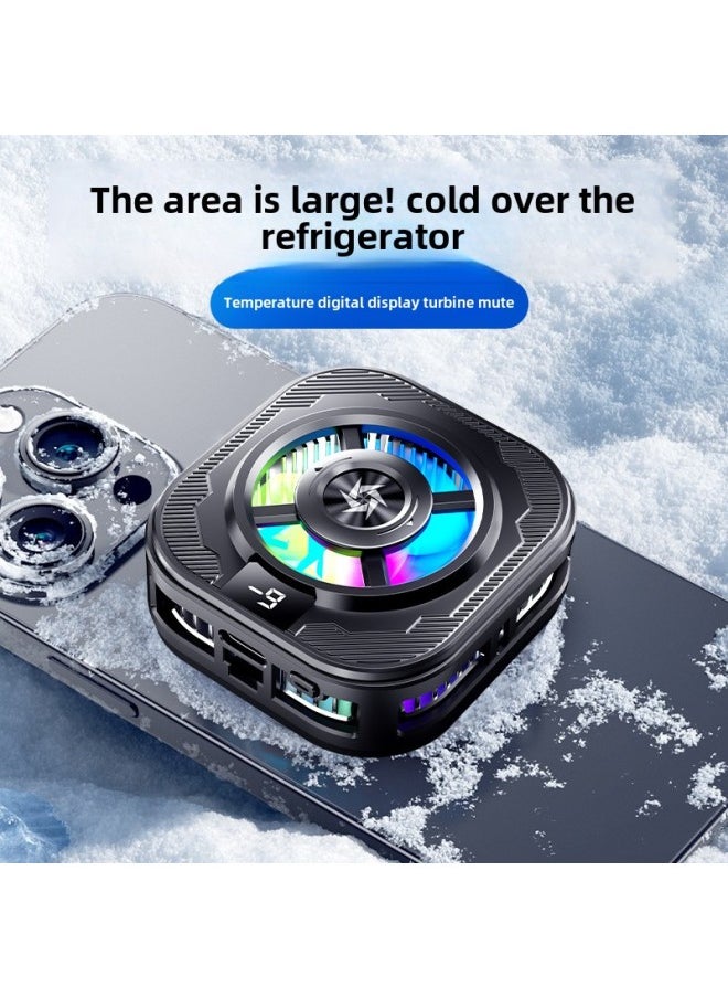 Generic - SL39 Icing Mobile Phone Radiator Semiconductor Refrigeration Digital Display Magnetic Attraction Game Live Cooling Artifact Mute-Color:Black Ice [digital Display Model] Magnetic Radiator - Image 1