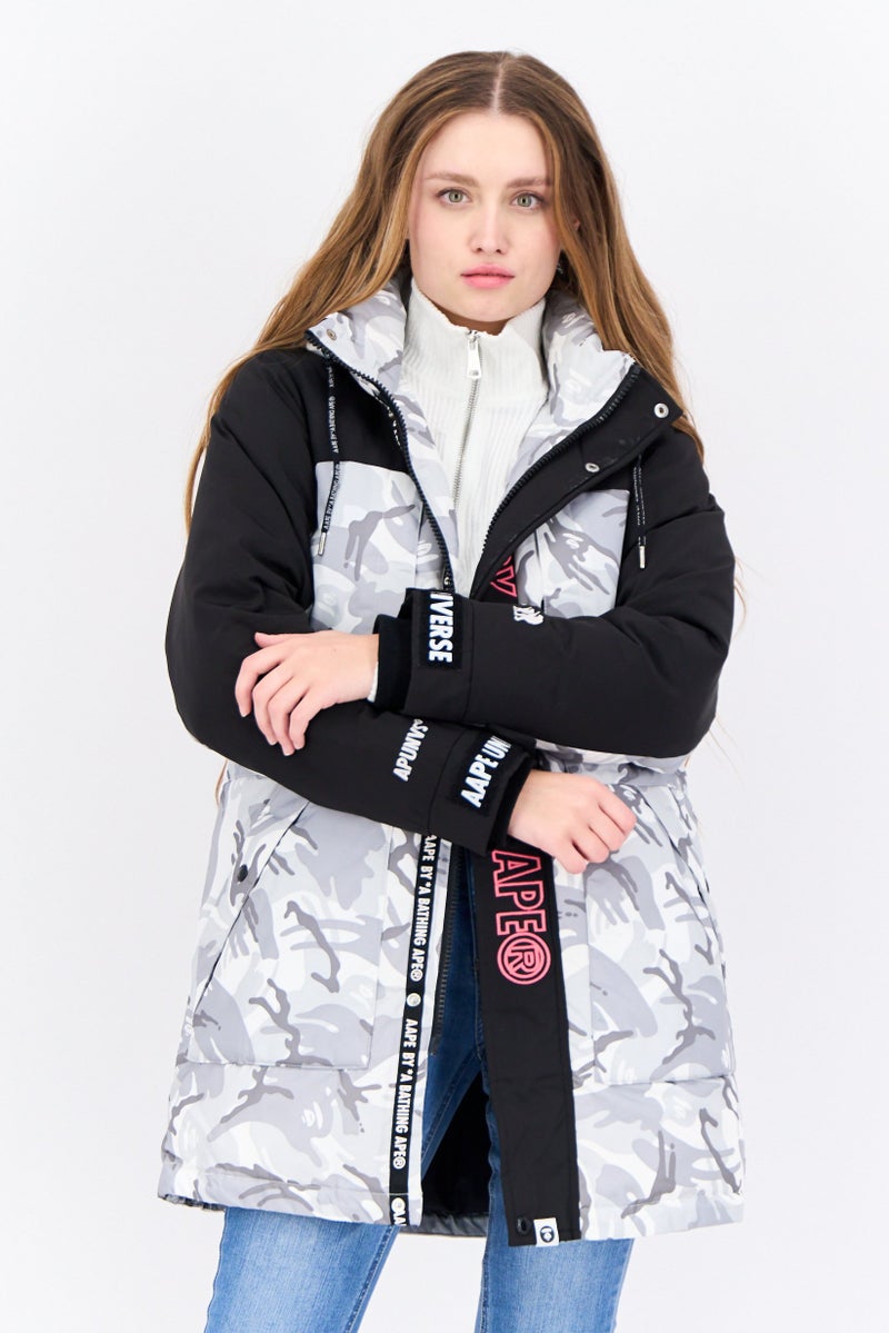 Aape By A Bathing Ape Women Camouflage Parka Jacket, Multicolor - Image 1