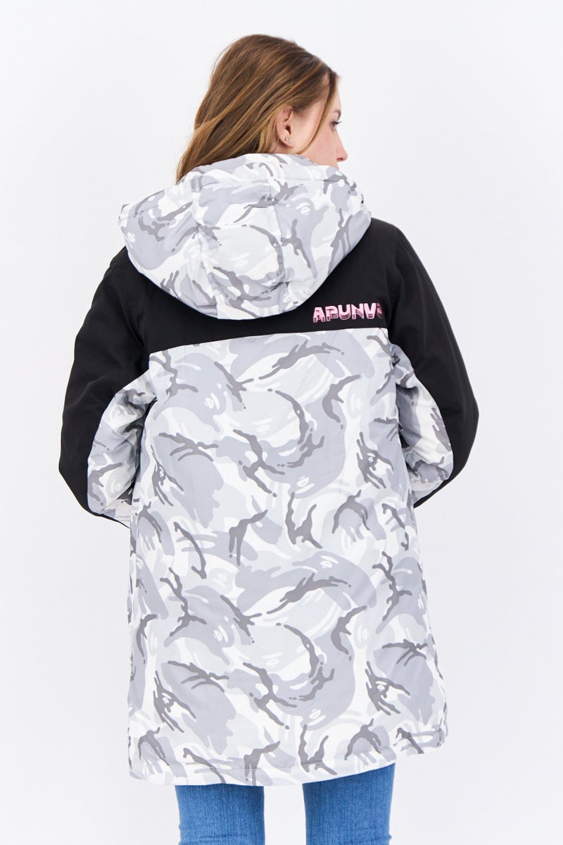 Aape By A Bathing Ape Women Camouflage Parka Jacket, Multicolor - Image 3