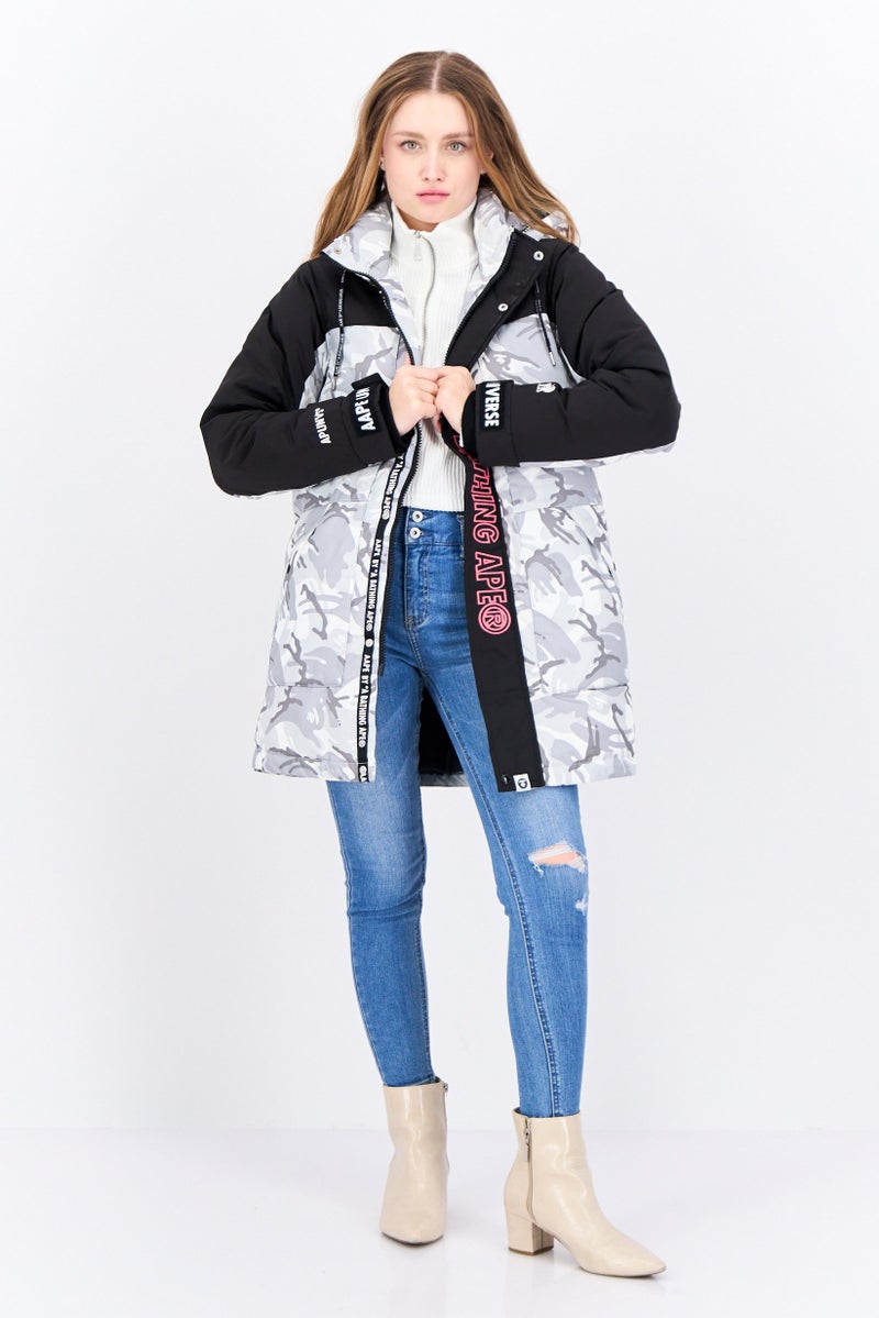 Aape By A Bathing Ape Women Camouflage Parka Jacket, Multicolor - Image 4