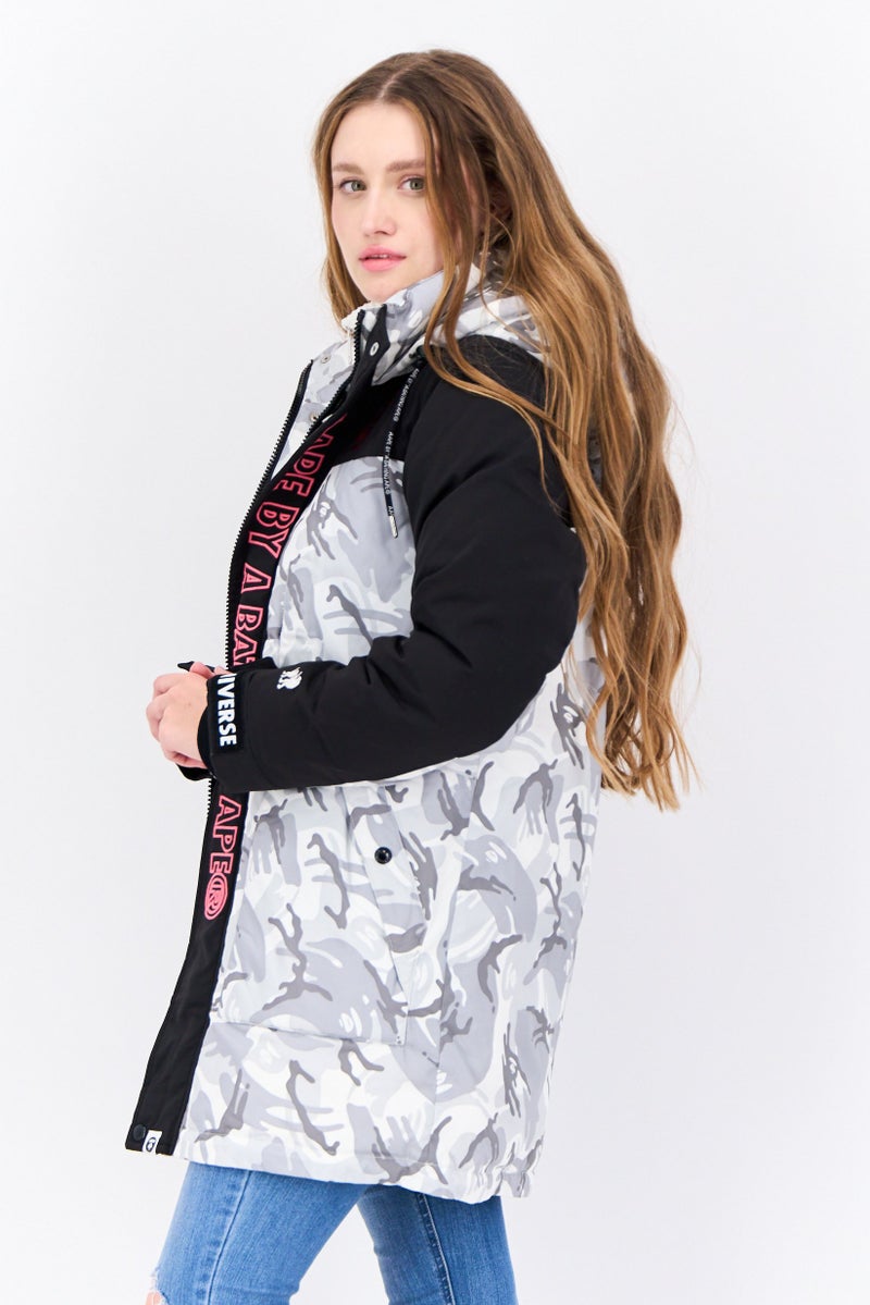 Aape By A Bathing Ape Women Camouflage Parka Jacket, Multicolor - Image 2
