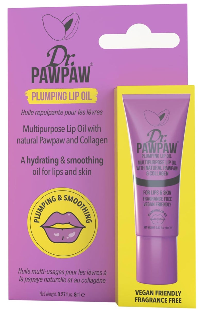 Dr.PAWPAW DrPAWPAW Plumping Lip Oil MultiPurpose Hydrating and Smoothing Natural No Fragrance Oil for Lips  Skin Beauty Finishing 8 ml
