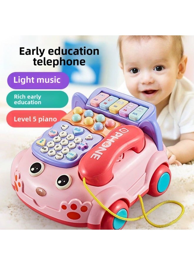 Baby Toys Telephone Simulation Landline Girl Educational Early Education Baby Music Mobile Phone Young 1 Year Old 2 Toys-Specifications:Medium Blue Telephone Charging Board - Image 2