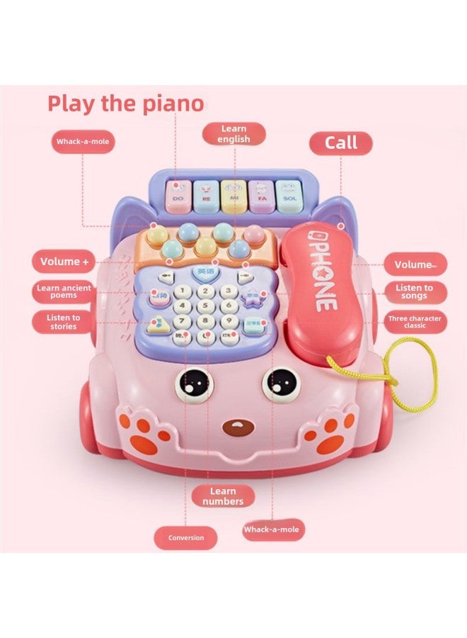 Baby Toys Telephone Simulation Landline Girl Educational Early Education Baby Music Mobile Phone Young 1 Year Old 2 Toys-Specifications:Medium Blue Telephone Charging Board - Image 5