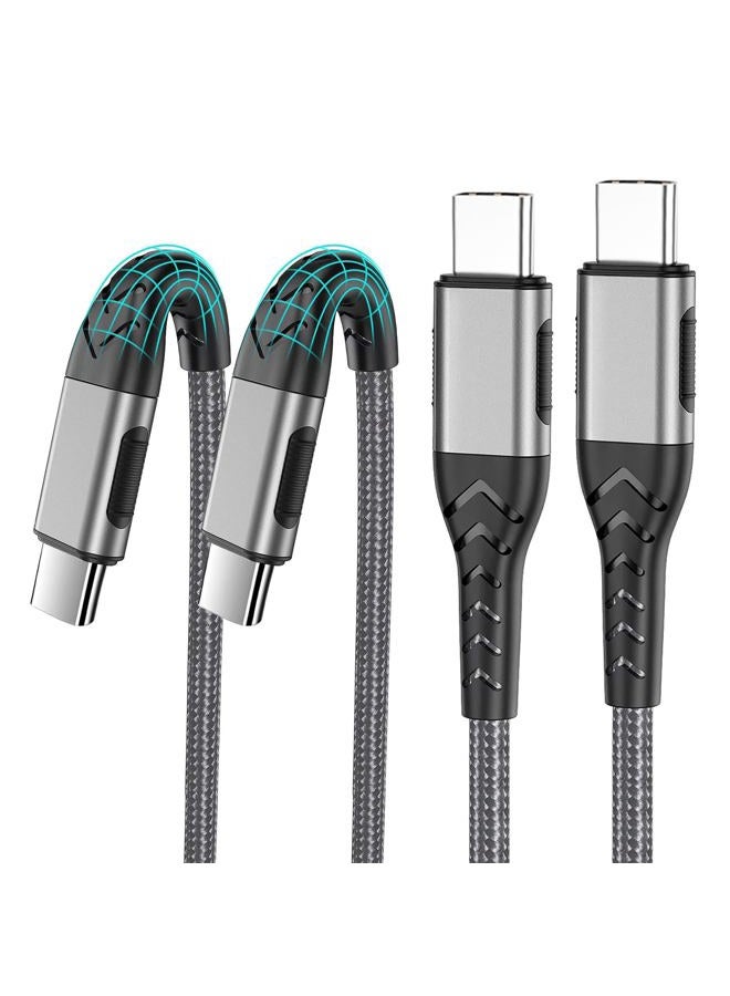 Durcord USB C to USB C Cable, 2Pack100W 3ft USB C Charger Cable Fast Charging for Android Phone Pad, Type C to Type C Charger Braided USB Cable - Image 1