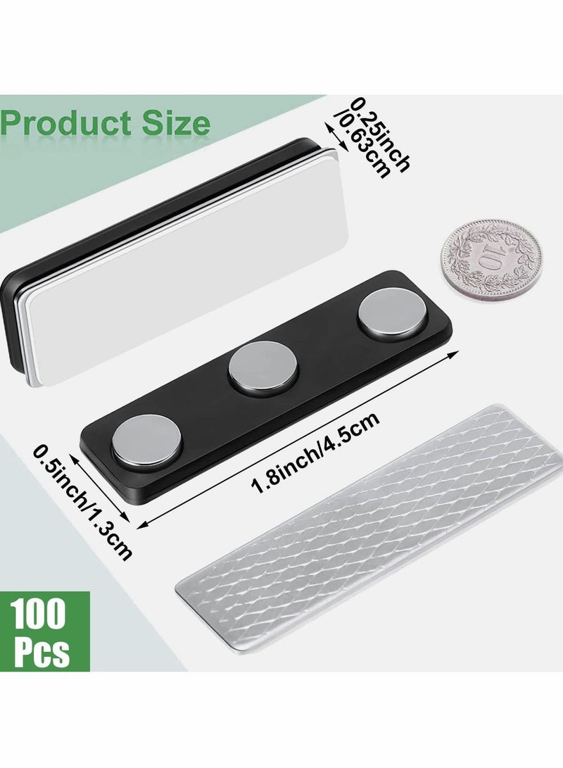 Captaintech Magnetic Name Tag, 100 Pcs Magnetic Badge Holder for Clothes, Metal Magnetic Tags with 3 Neodymium Magnets - Image 2