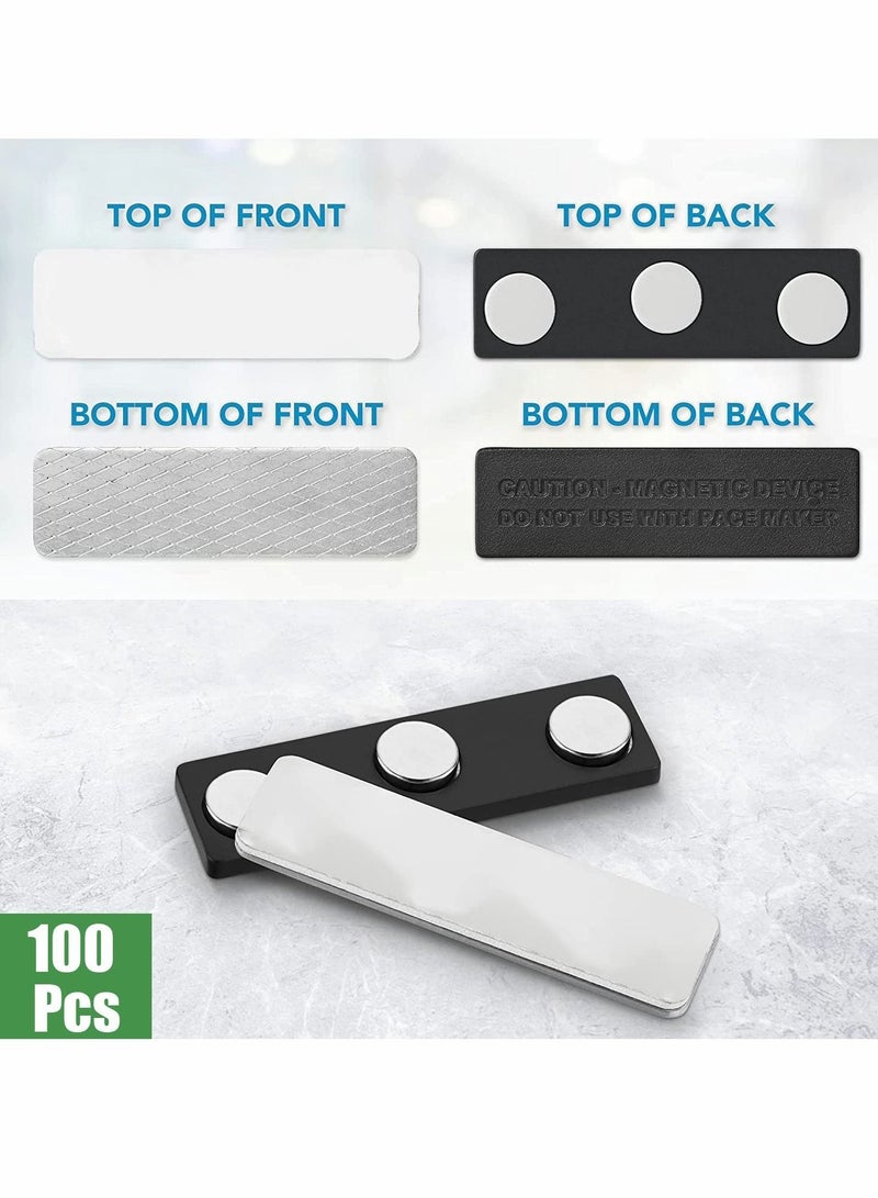 Captaintech Magnetic Name Tag, 100 Pcs Magnetic Badge Holder for Clothes, Metal Magnetic Tags with 3 Neodymium Magnets - Image 4