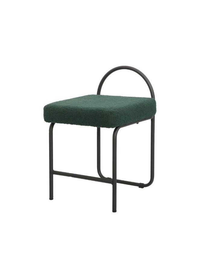 DANUBE HOME Hanner Green/Black Bar Stool - Stylish Metal & Fabric Seating for Home & Kitchen, Durable Upholstery, Ideal for Modern Decor, Size: L40.5xW41.5xH64.5cm - Image 2