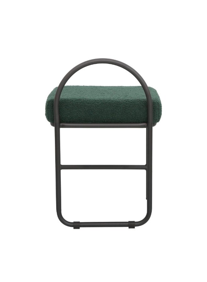 DANUBE HOME Hanner Green/Black Bar Stool - Stylish Metal & Fabric Seating for Home & Kitchen, Durable Upholstery, Ideal for Modern Decor, Size: L40.5xW41.5xH64.5cm - Image 4