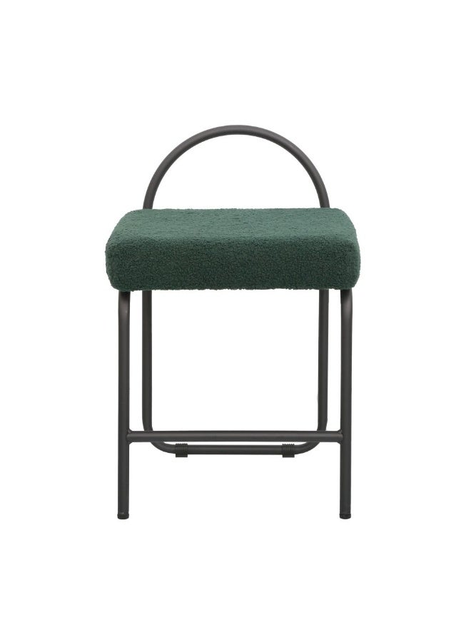 DANUBE HOME Hanner Green/Black Bar Stool - Stylish Metal & Fabric Seating for Home & Kitchen, Durable Upholstery, Ideal for Modern Decor, Size: L40.5xW41.5xH64.5cm - Image 3
