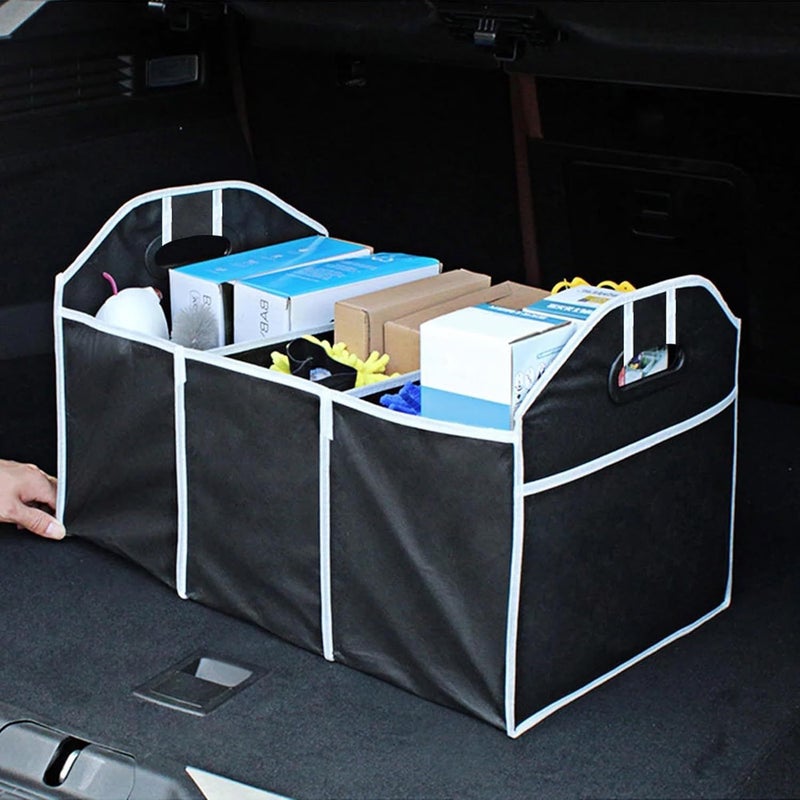 Black Non Slip Car Trunk Organizer Durable Collapsible Storage Bag - Image 1