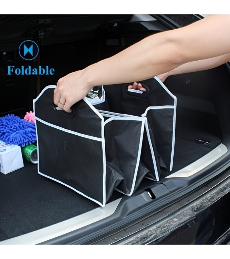 Black Non Slip Car Trunk Organizer Durable Collapsible Storage Bag - Image 2