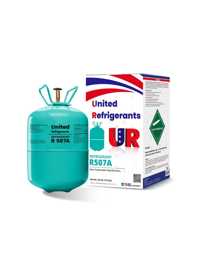 United Refrigerants R507A Refrigerant Gas 11.3KG – Commercial Freezer & Refrigeration Cooling Cylinder