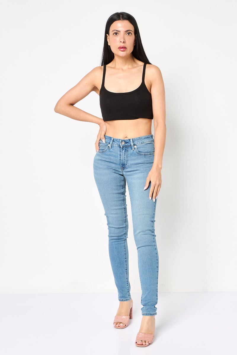 Levi's Women Skinny Fit Washed Stretchable Jeans, Blue - Image 2