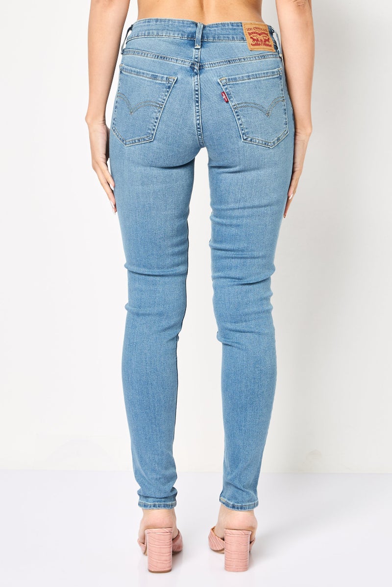 Levi's Women Skinny Fit Washed Stretchable Jeans, Blue - Image 4