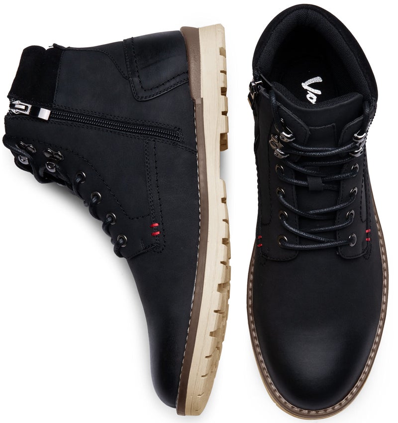 Vostey Men's Chukka Boots Motorcycle Casual Hiking Boot for Men(BMY671B Black 11) - Image 3