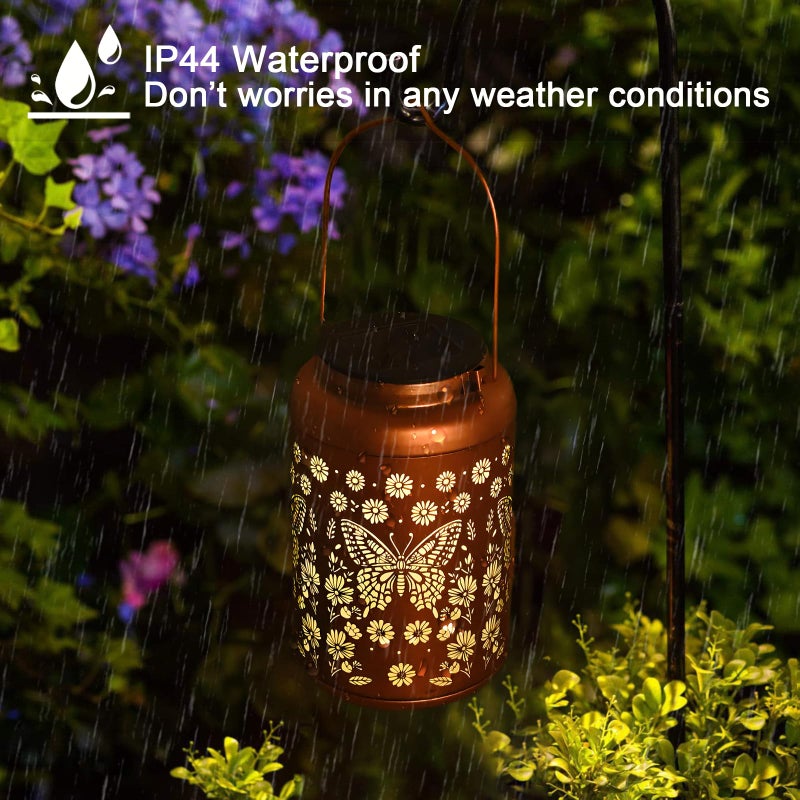 Cawalap Mothers Day Gifts for Women Mom Grandma, Birthday Gifts Butterfly Solar Lights Outdoor Waterproof, Decoration Outside for Outdoor, Yard, Garden Decor Butterflies Solar Lantern - Image 5