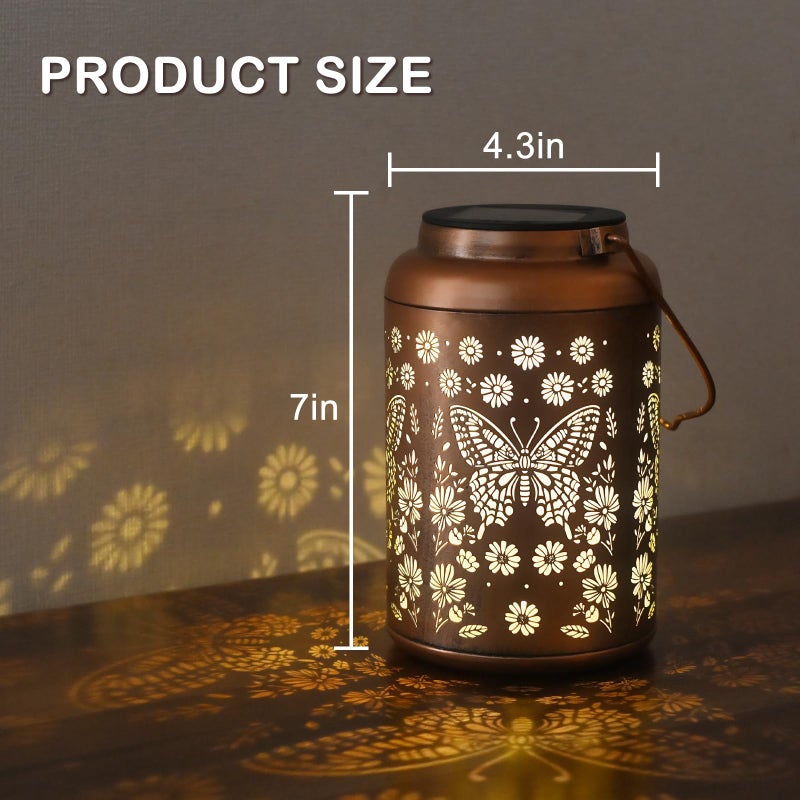 Cawalap Mothers Day Gifts for Women Mom Grandma, Birthday Gifts Butterfly Solar Lights Outdoor Waterproof, Decoration Outside for Outdoor, Yard, Garden Decor Butterflies Solar Lantern - Image 3