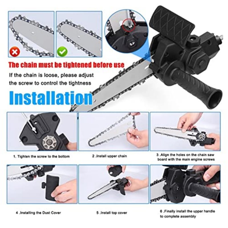 Saw Conversion Head Adapter, Electric Drill to Saw Modified Tool Attachment with Ergonomic Handle, Woodworking Electric Drill Tool Accessory for DIY Wood and Metal Cutting For 6in Electric Drill - Image 3