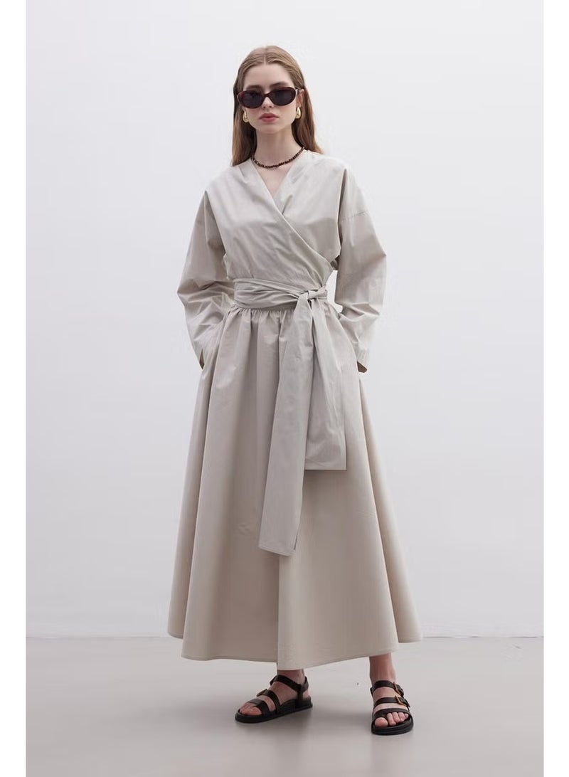 Manuka Kimono Style Premium Shirt Stone - Image 3