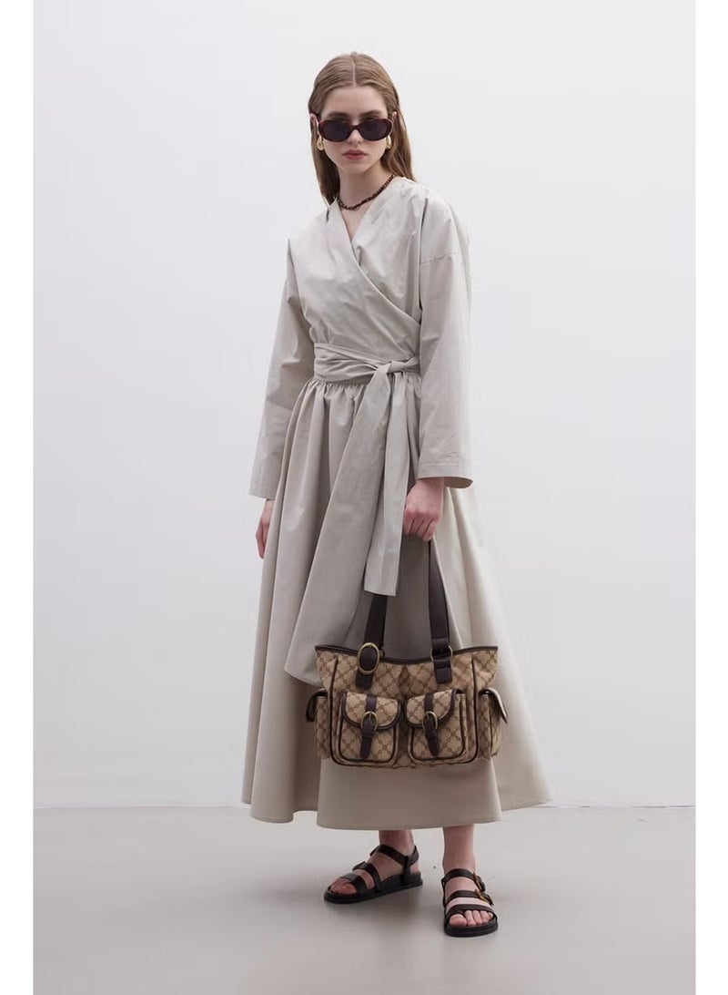 Manuka Kimono Style Premium Shirt Stone - Image 2