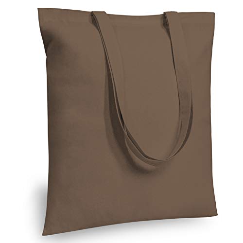 TOPDesign 24-Pack Economical 16"x15" Brown Cotton Tote Bag, Lightweight Medium Reusable Grocery Shopping Cloth Bags, Suitable for DIY, Advertising, Promotion, Gift, Activity - Image 1